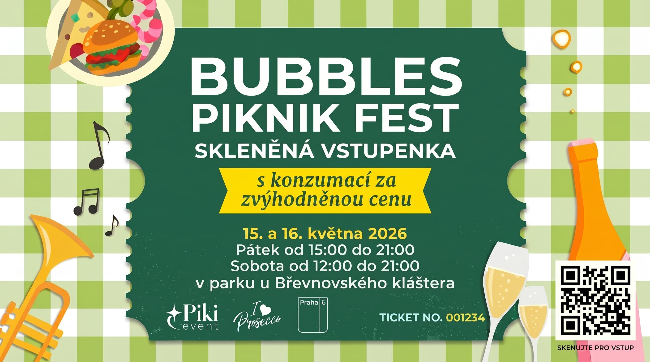 SKLENĚNÁ VSTUPENKA se zvýhodněnou konzumací