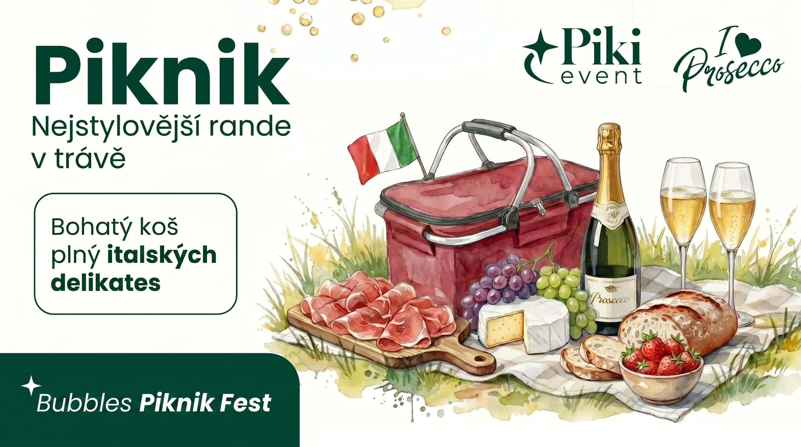 Piknikový koš pro dva - Bubbles Piknik Fest